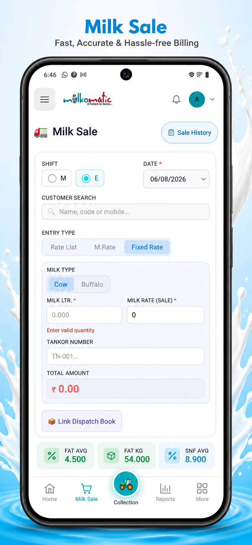 Milkomatic — Dairy Management Software for Milk Collection Centers in India
